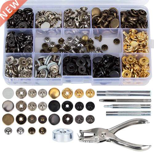 120Set Snap Fasteners Kit + 20Set Double Cap Press Studs Riv