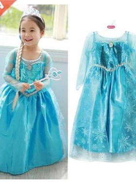 New Blue Bby Girls Kids Frozen Costume Dress Snow Princess
