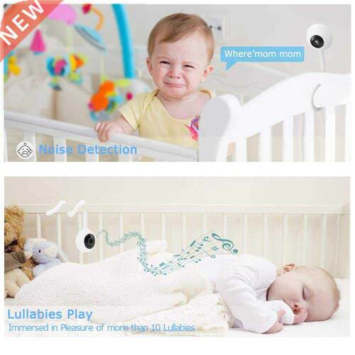 Wouwon Baby Monitor Display Temperature Play Lullaby Clouded