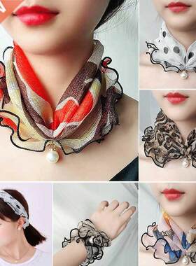 Fashion Scarves for Women Print Satin Silk Scarf Female Band