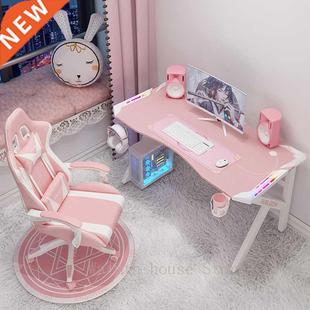 2022 NEW Pink gaming desk chair set girls gamer live combina