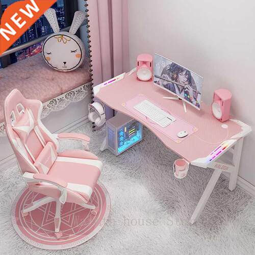 2022 NEW Pink gaming desk chair set girls gamer live combina