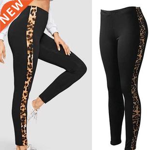 High Waist Leggings Leopard Print Workout Pocket Leggings Wo