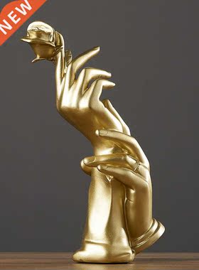 Golden Gestue esin Miniatue Figuines ocelain Cafts