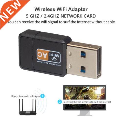 USB Stereo Music Wireless Adapter 600Mbps USB 2.0 WiFi Adapt