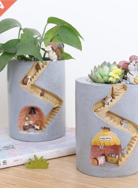 Wter Plnting Continer Resin Flower Pots Succulents