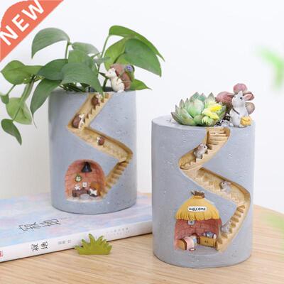 Wter Plnting Continer Resin Flower Pots Succulents