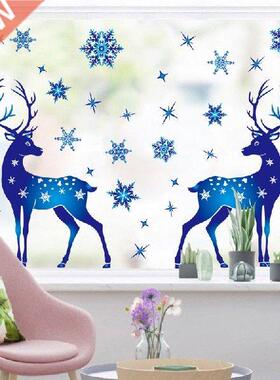 Christmas PVC Static Sticker Snowflake Elk Window Stickers