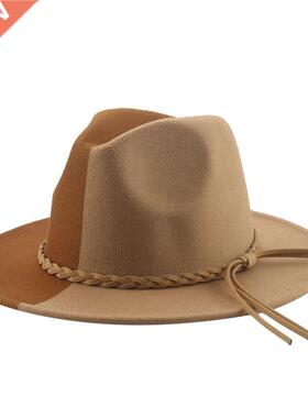 Fedoras Hats for Women Patchwork Red Green Band Casual Luxur