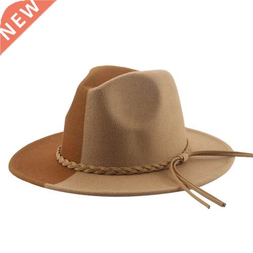 Fedoras Hats for Women Patchwork Red Green Band Casual Luxur
