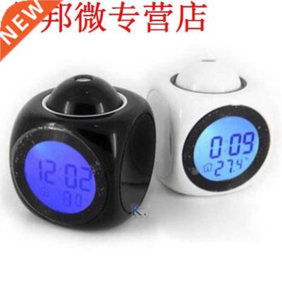 Desktop Clock LCD Projection Voice Talking Alarm Clock with