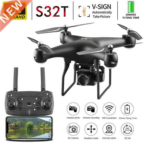 CEVENNESFE New S32T Drone WiFi FPV RC Drone 4K/1080P Wide An