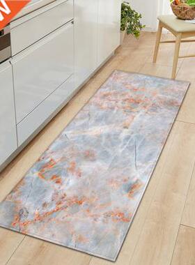 Black White Marble Printed Entrance Doormat Long Floor Mats