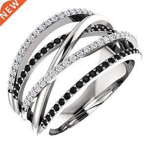 Huitan New Twist Ethnic Style Women Finger Rings With Black&