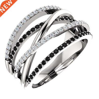 Huitan New Twist Ethnic Style Women Finger Rings With Black&