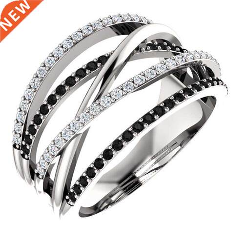Huitan New Twist Ethnic Style Women Finger Rings With Black&