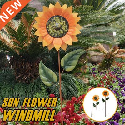 Sunflower Windmill Garden Courtyard Farm Decor Waterproof Ya
