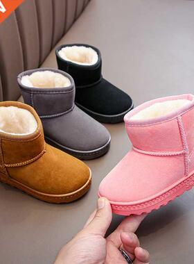 New Winter Kids Fashion Snow Boots Thick Children Cotton Sho