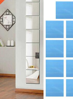 9Pcs Mirror Wall Sticker 15CM Acrylic Square Mirror Tile Wal