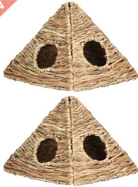 H4GD Grass House for Rits Bunny Chew Toys Natural Straw