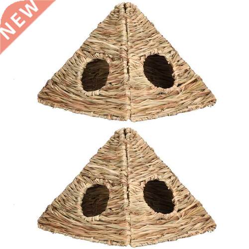 H4GD Grass House for Rits Bunny Chew Toys Natural Straw