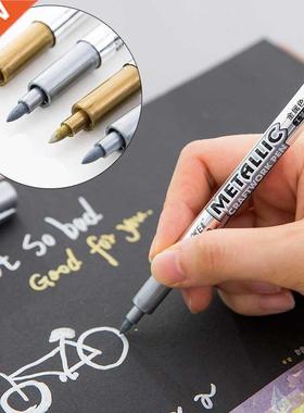 2pcs/lot Gold Slver Metallc Color Pen  Paper Tag Photo