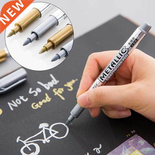 2pcs/lot Gold Slver Metallc Color Pen  Paper Tag Photo