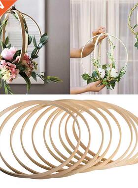 10Pcs Bamboo Rng Wooden Crcle Round Catcher Home Decor