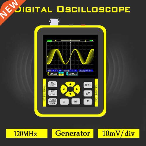 Handheld Mini Digital Oscilloscope with Color Screen 120M Ba