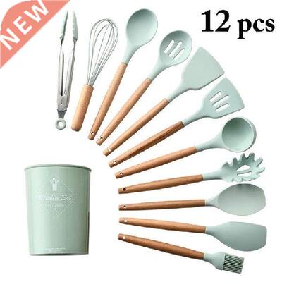 11pcs New Silicone Turner Soup Spoon Spatula Brush Scraper
