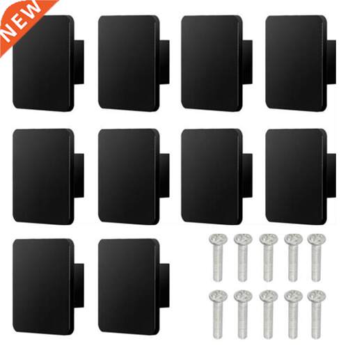 10Pcs Square Knob Matte Black Door Knob Kitchen Antique Cabi
