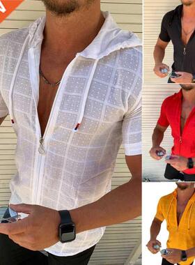 new Casual Shirt Men Autumn Men's Hooded long sleeves shirt