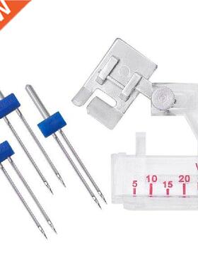 Sewing Machine Foot with Double Machine Needles Kit Hemming