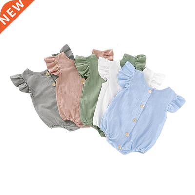 Summer Newborn nfant Baby Grls Romper Ruffles Sleeveless