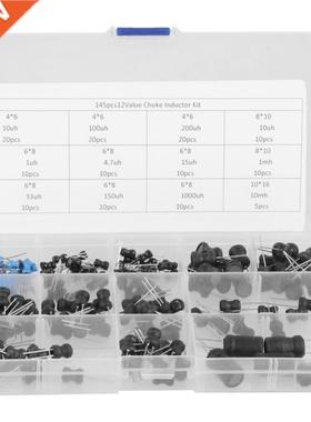 145Pcs 10uH-10mH 12 Values Choke Inductors Assorted Kit With