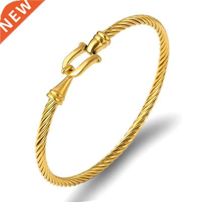 rendy Charm Cuff Tie Knot Bracelets U Bangles for Women Gold