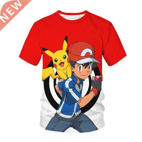 Boy Pokemon T-Shirts Girl Clothes Boy Cartoon 4-14Year Child