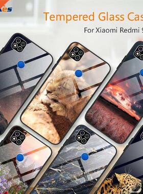 Tempered Glass Phone Case For Xiaomi Redmi 9C Silicone Bumpe