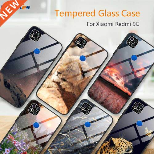 Tempered Glass Phone Case For Xiaomi Redmi 9C Silicone Bumpe