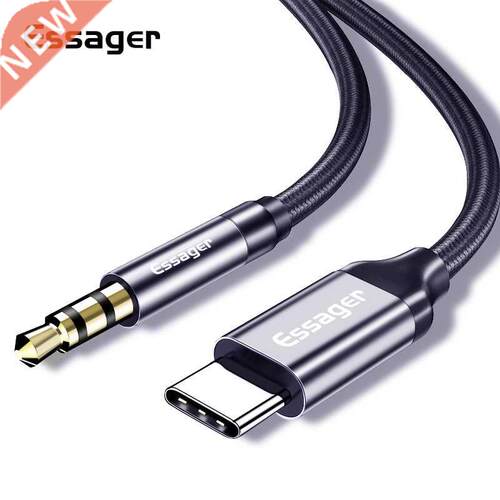 Essager USB Type C to .5mm Jack Male AUX Audio Cable Adapt
