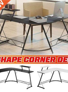 Modern 2 Colors L-aped Desktop Computer Corner Desk Large