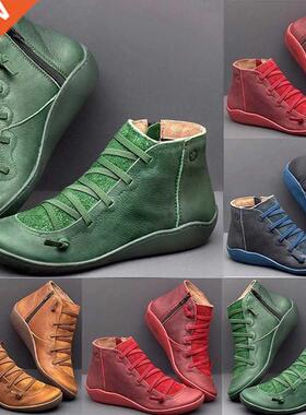 Women Winter Snow Boots PU Leather Ankle Boots Spring Flat S