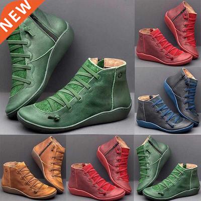 Women Winter Snow Boots PU Leather Ankle Boots Spring Flat S