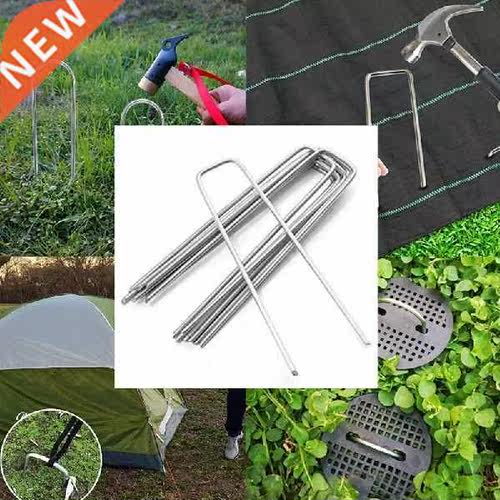 40Pcs/Pack Garden Peg Silver Metal U-Shape Garden Staple