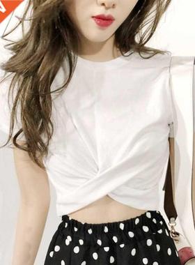 Summer 2021 New T-Shirt Female Fashion Casual Solid Bottomin