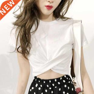 Summer 2021 New T-Shirt Female Fashion Casual Solid Bottomin