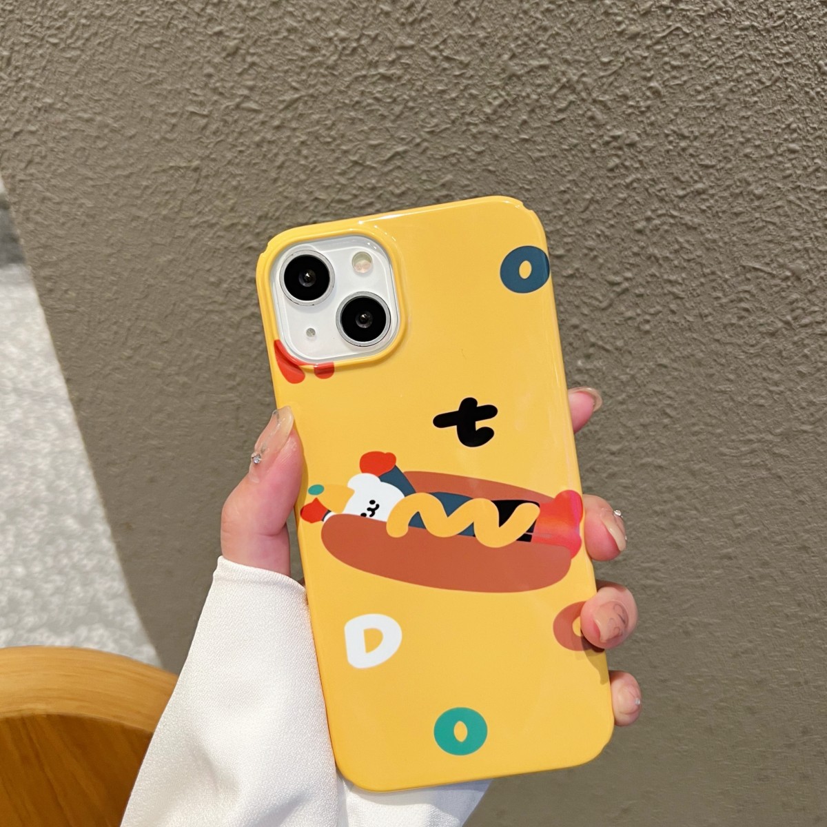 可爱黄色热狗适用华为iphone14promax菲林手机壳少女安卓OPPO苹果12/13新款小米防摔VIVO