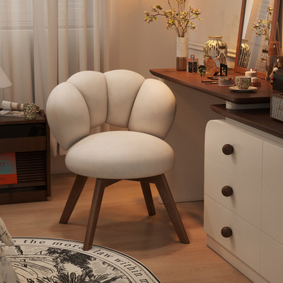 德国实木梳妆凳卧室高级感花瓣椅