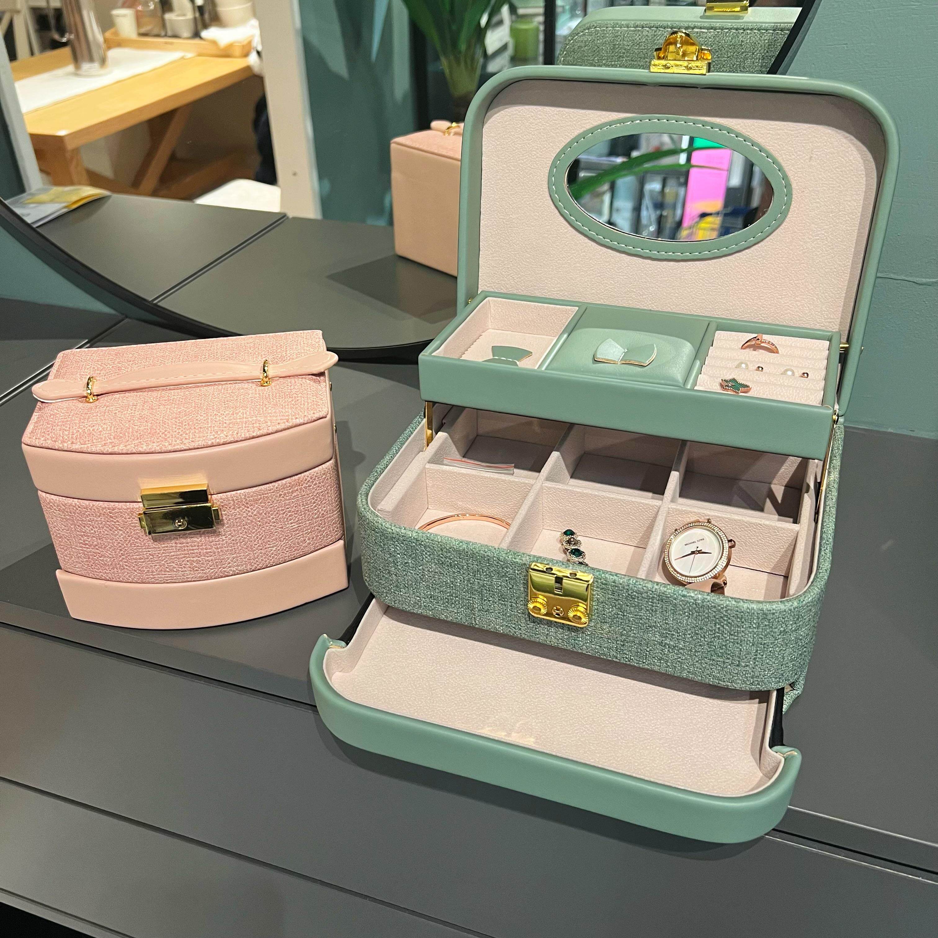 日本轻奢首饰收纳盒可手拎珠宝盒