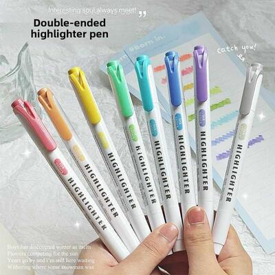 candy color double-headed highlighter marker pen双头荧光笔